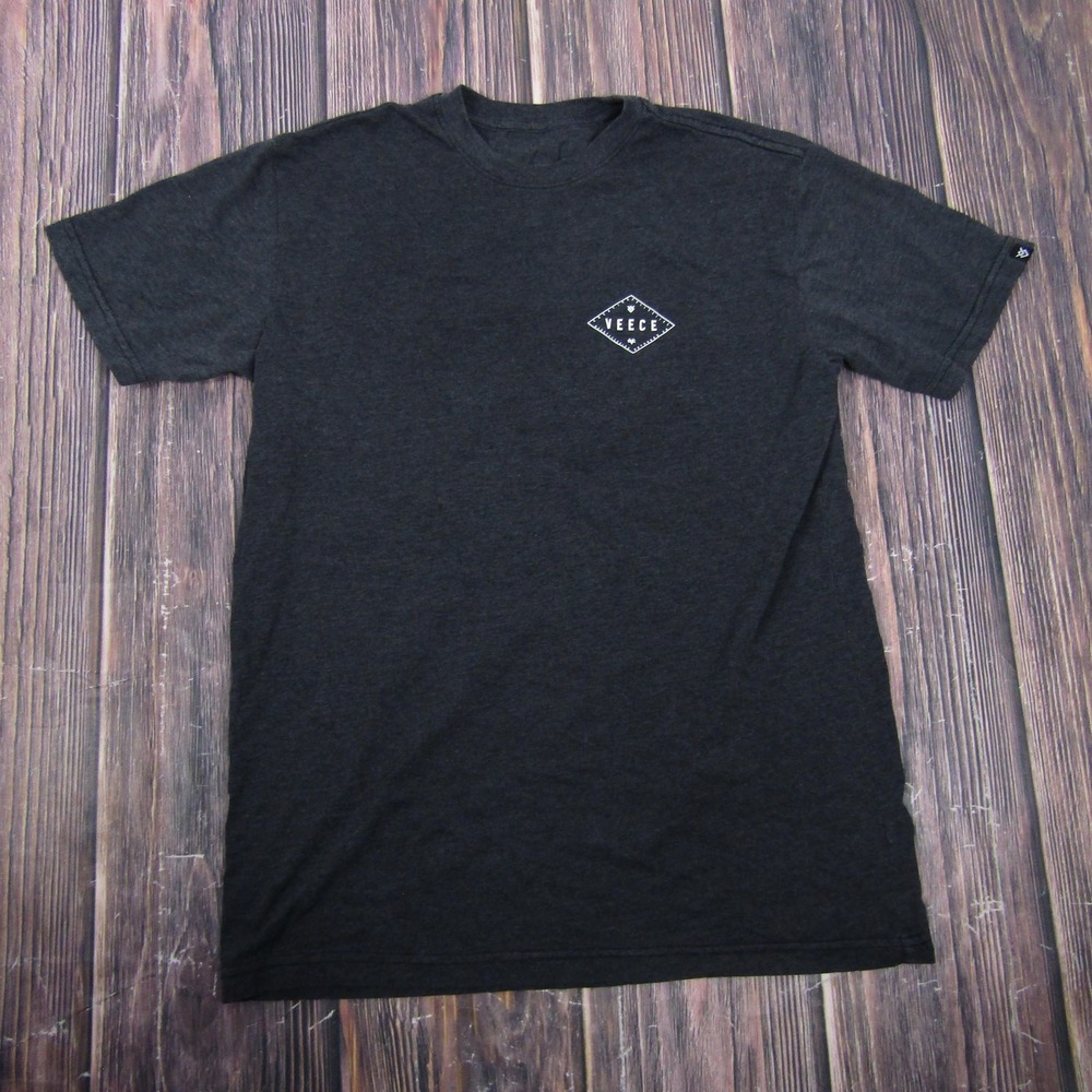 Veece Shirt Mens Medium Gray Graphic Logo Tee Short Sleeve Cotton Blend